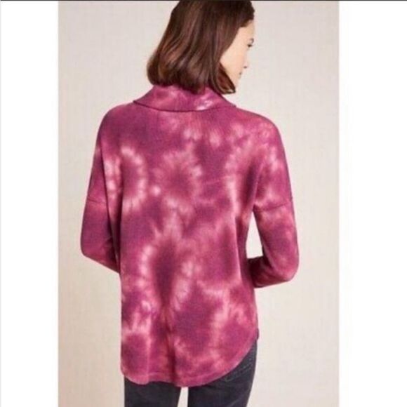 Maeve Pink Tie-Dye Cowl Neck Thermal Top Sz XS Runs Big - Picture 3 of 7